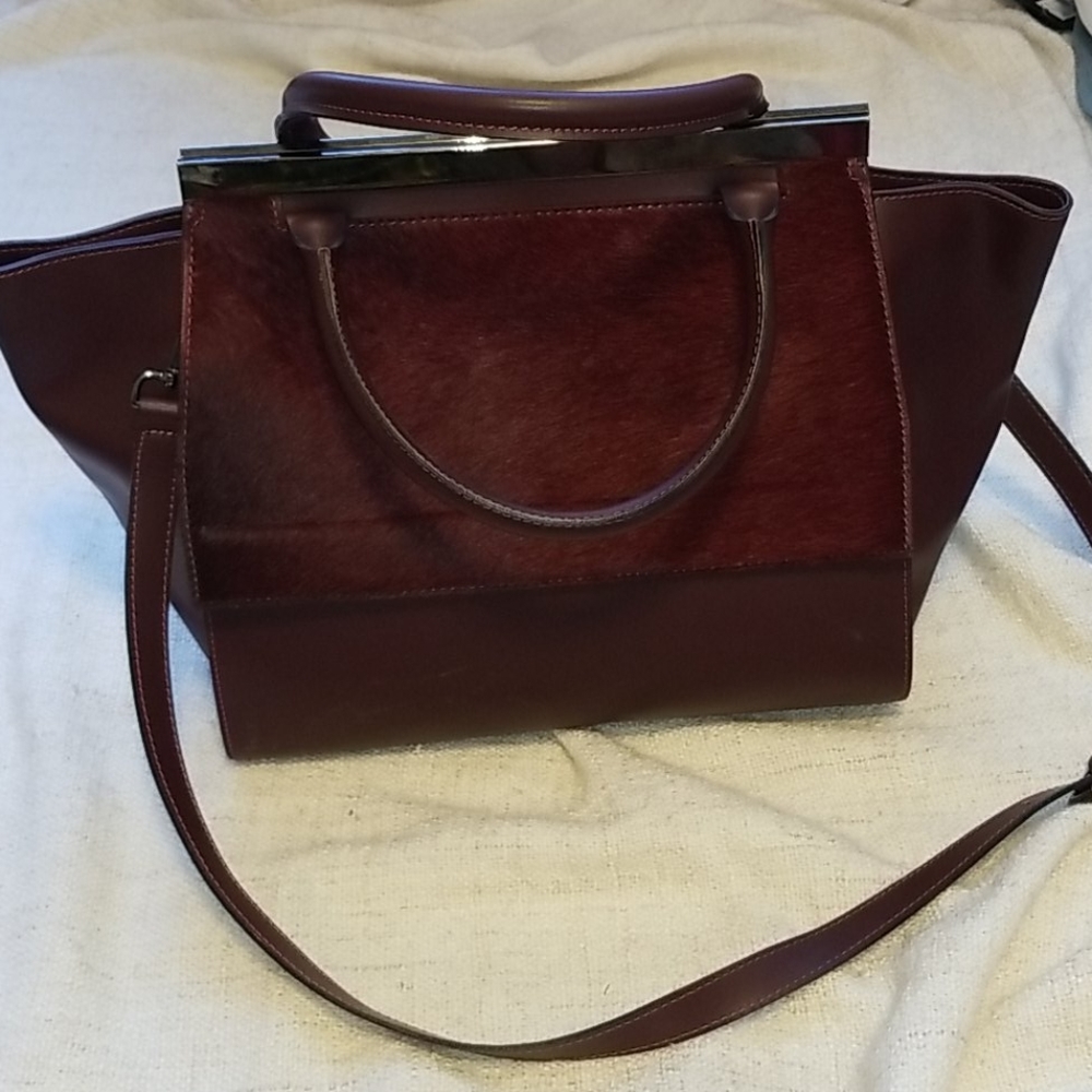 Vittoria Napoli Burgundy Italian Leather Handbag